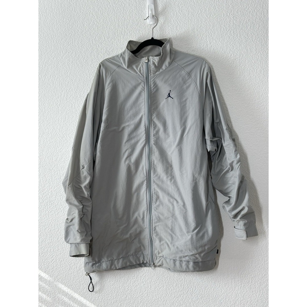 Jordan Mens Grey Full Zip Mesh Lined Windbreaker Jacket 3XL Jumpman Logo
